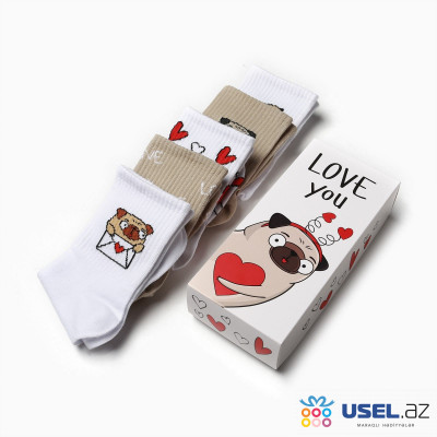 Set of women's socks KAFTAN “Love you“ 5 pairs, size 36-39